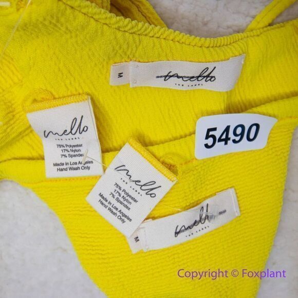 New! Set! Mello the Label low‎ cut top and Brazilian bottom Limao yellow, size M - Picture 14 of 16